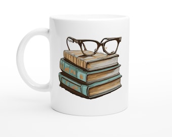 Lovely 11 oz Ceramic Mug for Book Lovers - Vibrant Coffee & Tea Drinkware - Perfect Gift