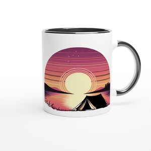 Vida de campamento - Taza de cerámica blanca de 325 ml