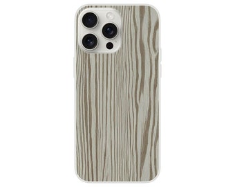 美しいホワイトオークのiPhone用フレキシケース - モダンな透明デザイン - 耐久性と洗練された保護力