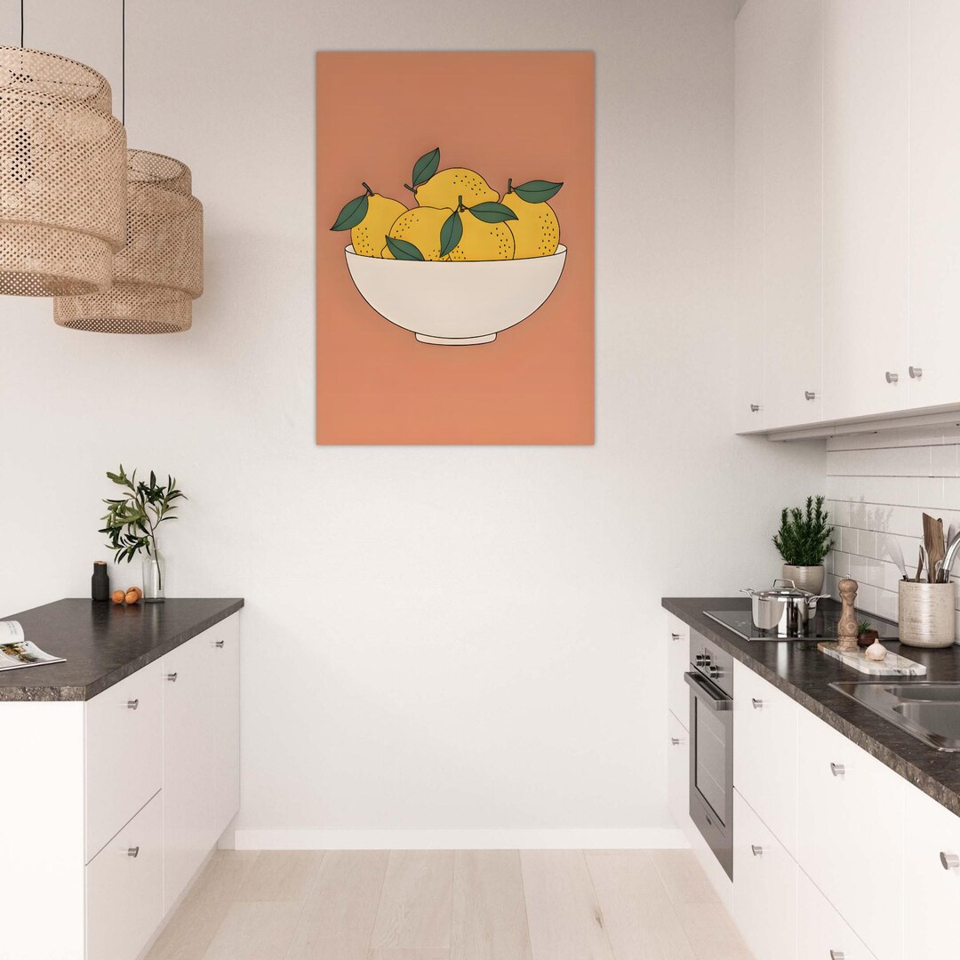 Fresh Lemon Kitchen Wall Art Poster | Matte Finish | Farmhouse Decor ...
