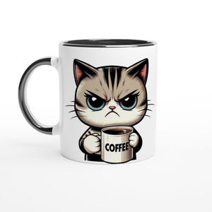 Fluff You Cute Cat Mug - Adorable 11oz Ceramic Coffee Cup - Gift for Cat Lovers