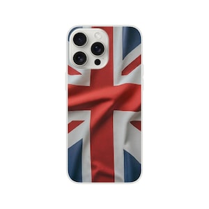 British flag - Flexi phone case - Great Britain union jack flag in the wind