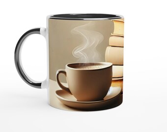 Lovely 11 oz Ceramic Mug for Book Lovers - Vibrant Coffee & Tea Drinkware - Perfect Gift
