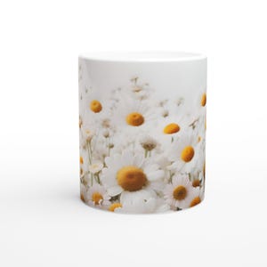 Daisy mug -  11oz Ceramic Mug - beautiful flower coffee and tea summer cup