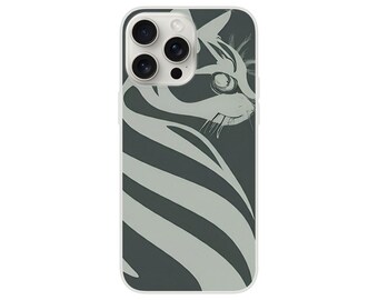 Minimalistiskt katt-iPhoneskal | Modernistiskt flexibelt skal | Elegant telefonskal | Present till kattälskare
