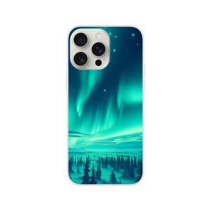 Aurora Borealis Flexi Phone Case - Stunning Northern Lights Design - Durable and Lightweight
