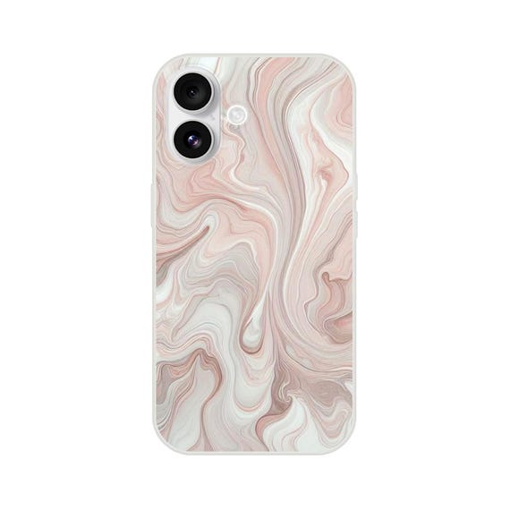 Elegant Pink Marble Flexi Phone Case - Soft Pink Marble Design for iPhone
