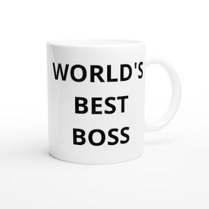 World&#39;s best boss - White 11oz Ceramic Mug - the office famous icon mug for coffee or tea. All the office fans needs this.