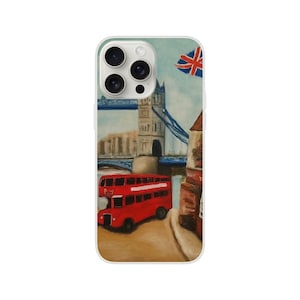London - Flexi case - great Britain brittish  England UK United kingdom capital  tower bridge red bus phone phonecase iphone samsung