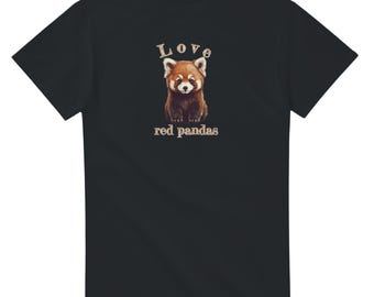 Camiseta "Love Red Pandas" / Camiseta con gráfico de panda rojo de corte lindo / Camiseta unisex de algodón / Regalo para amantes de los animales