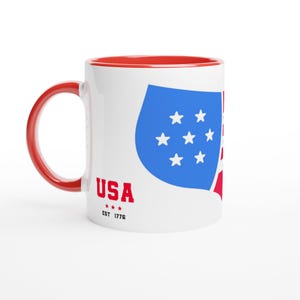 Mug drapeau américain en céramique - Design de carte des Etats-Unis - Cadeau parfait pour les patriotes