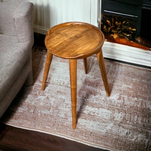 Handmade Chair - Hand Carved Seat - Walnut Stool - Chair for Living Room - Handmade Furniture - Kitchen Chair Bar Stool - New Home Gift Idea