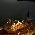 Modern Tabletop Fire Pit Handcrafted - Smokeless - Rustic - Living Room Decor - Man Cave Solid Walnut Wood - Bio Ethanol - Indoor - Outdoor