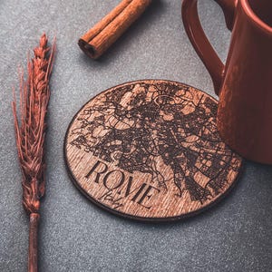 Mappa personalizzata incisa su sottobicchiere - Sottobicchiere personalizzato singolo