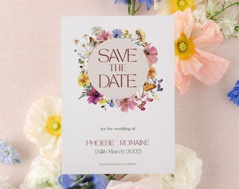 Floral Wedding Save the Date Template – A6 DIY Digital (PDF)