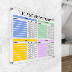 Personalized Acrylic Calendar For Wall, Personalized Family Name Planner, 2024 Wall Calendar for Kitchen and Office