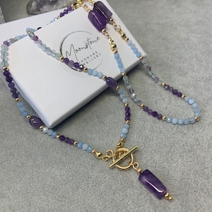 Pisces birthstone necklace, Zodiac custom, gemstone dainty beaded necklace, Amulet for Pisces  Celestial necklace, Horoscope Gift