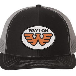 Waylon Jennings Flying Embroidered Patch Richardson 112 Snapback Trucker Hat