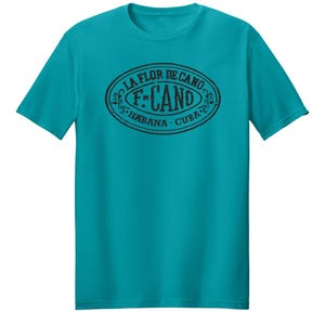 Flor De Cano Havana Cuba Cigar Distressed Stamp T-shirt Tee Softstyle Cotton