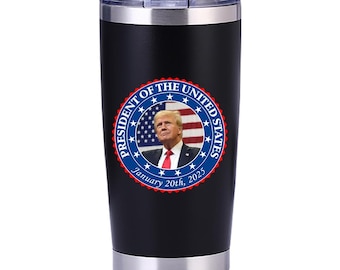 Donald Trump Inauguration 45 47 Presidential Seal MAGA 20 oz Stainless Steel Insulated Drink Tumbler