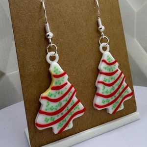 Little Debbie Christmas Tree Cake Earrings