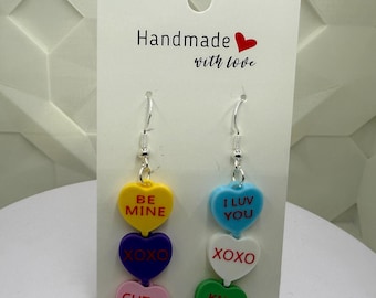 Conversation Hearts Valentine's Day Earrings