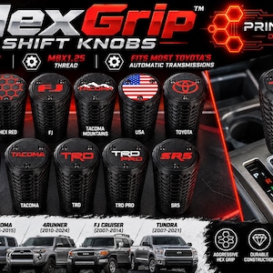 HexGrip™ Shift Knob for 2005-15 Tacoma, 03-24 4Runner, 07-14 FJ Cruiser, 07-21 Tundra, 2008-2022 Sequoia