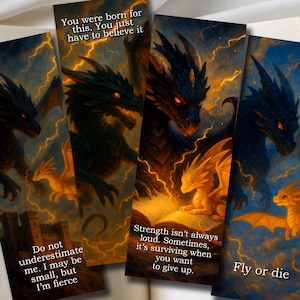 Tairn Andarna bookmark, Fourth wing bookmark, Fourth wing quotes bookmark set, Onyx storm bookmarks, Tairn dragon, Andarna dragon FanArt