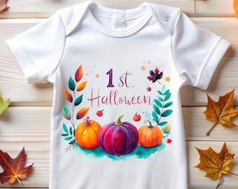 Meu primeiro dia das bruxas, designs de camisas PNG de Halloween, bebê primeiro dia das bruxas, dia das bruxas png, aquarela dia das bruxas, download digital