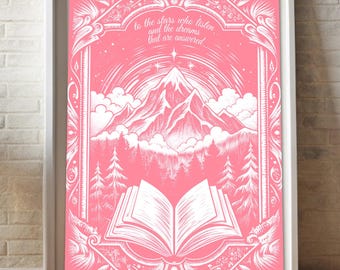 Pink acotar poster, Velaris print poster, Acotar printable art print, Night court acotar, SJM posters, Acomaf digital poster print