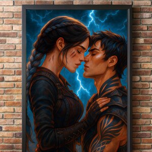 Fourth wings poster, Onyx storm poster with Violet and Xaden, Fourth wing artwork, Booktok poster, Fourth wing print, Printable wall art
