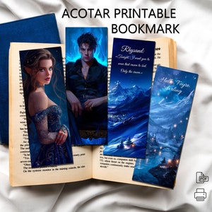 Acotar Rhysand bookmark, Acotar bookmark printable, Acotar gifts, acotar book mark, Sarah J Maas, Digital download, Citation acotar
