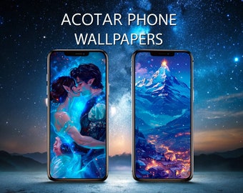 Acotar wallpaper, Acotar gifts, Acotar starfall phone wallpaper, Digital download, ios and android wallpaper, Rhysand and Feyre