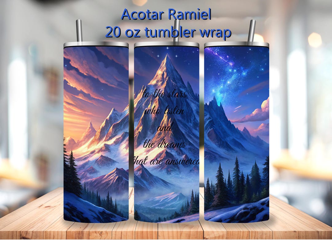 Acotar 20oz Tumbler Wrap, Ramiel, Velaris, Book Lover Gift, Digital ...