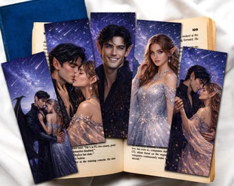 Acotar bookmark, A court of mist and fury Rhysand and Feyre FanArt, Acotar bookmarks printables