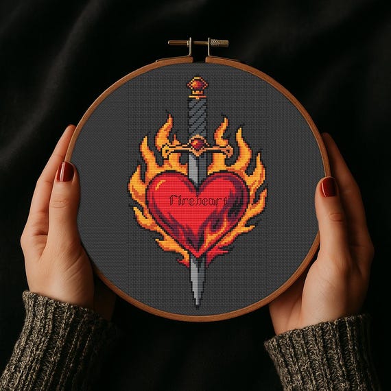 Aelin Fireheart Cross Stitch PDF, Throne of Glass Cross Stitch
