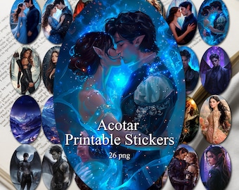 Acotar digital sticker, Acotar sticker digital bundle, Rhysand and Feyre, Night court acotar, Kindle stickers, SJM universe FanArt
