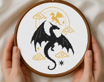 Fourth Wing cross stitch pattern, Dragon cross stitch, Mini cross stitch, Rebecca Yaros fanart, Iron Flame, Fantasy Cross stitch pdf