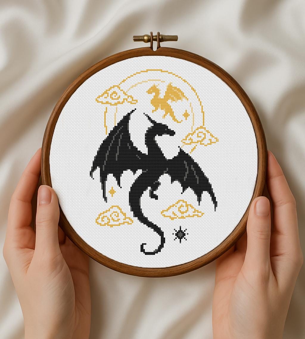 Fourth Wing Cross Stitch Pattern, Dragon Cross Stitch, Mini Cross