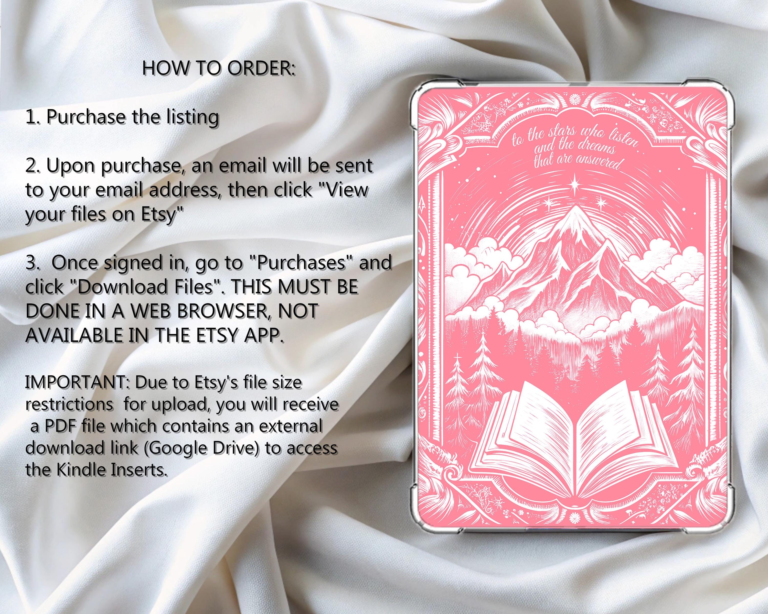Pink Acotar Kindle Cover Insert, Acotar Mountains Printable Insert ...
