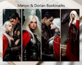 Manon Blackbeak bookmark, Throne of Glass bookmark, TOG bookmark, Manon and Dorian Printable Bookmark, SJM bookmark FanArt