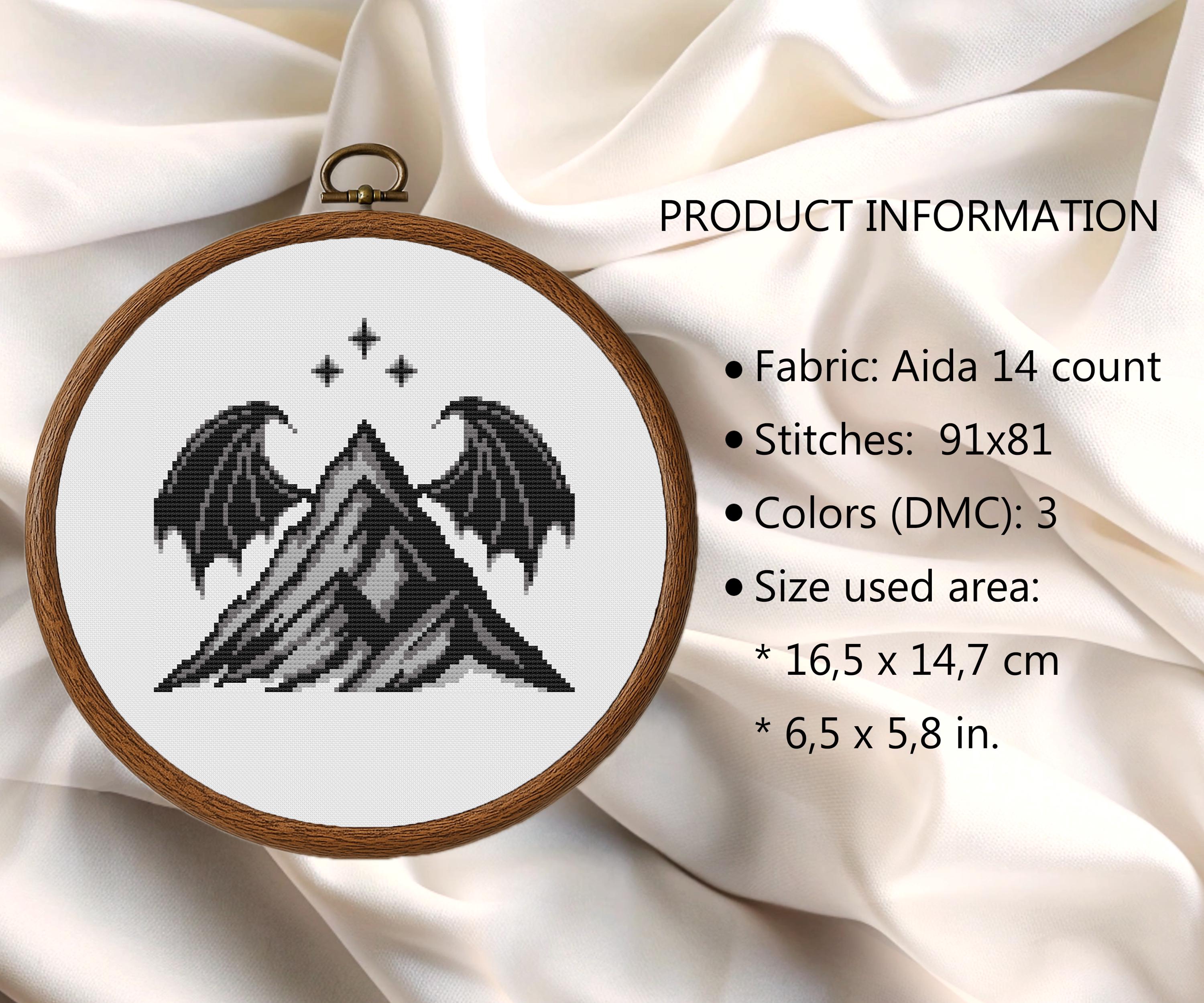 Acotar Cross Stitch, Ramiel Mountain, Acotar Embroidered, Velaris ...