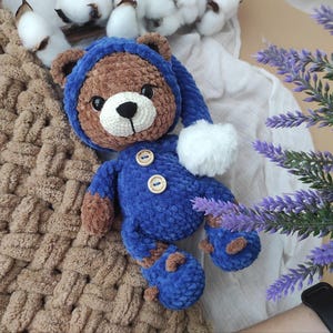 Handmade Plush Teddy Bear - Soft Crochet Stuffed Animal - Eco-Friendly Gift for Kids, Nursery Decor, Hugging Teddy and Snuggle Bear