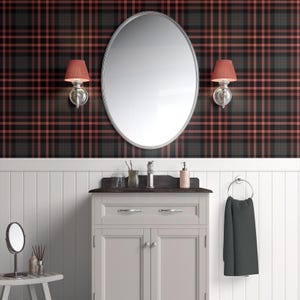 Dark Moody Plaid Wallpaper, Preppy Peel & Stick Tartan in Forest Green ...
