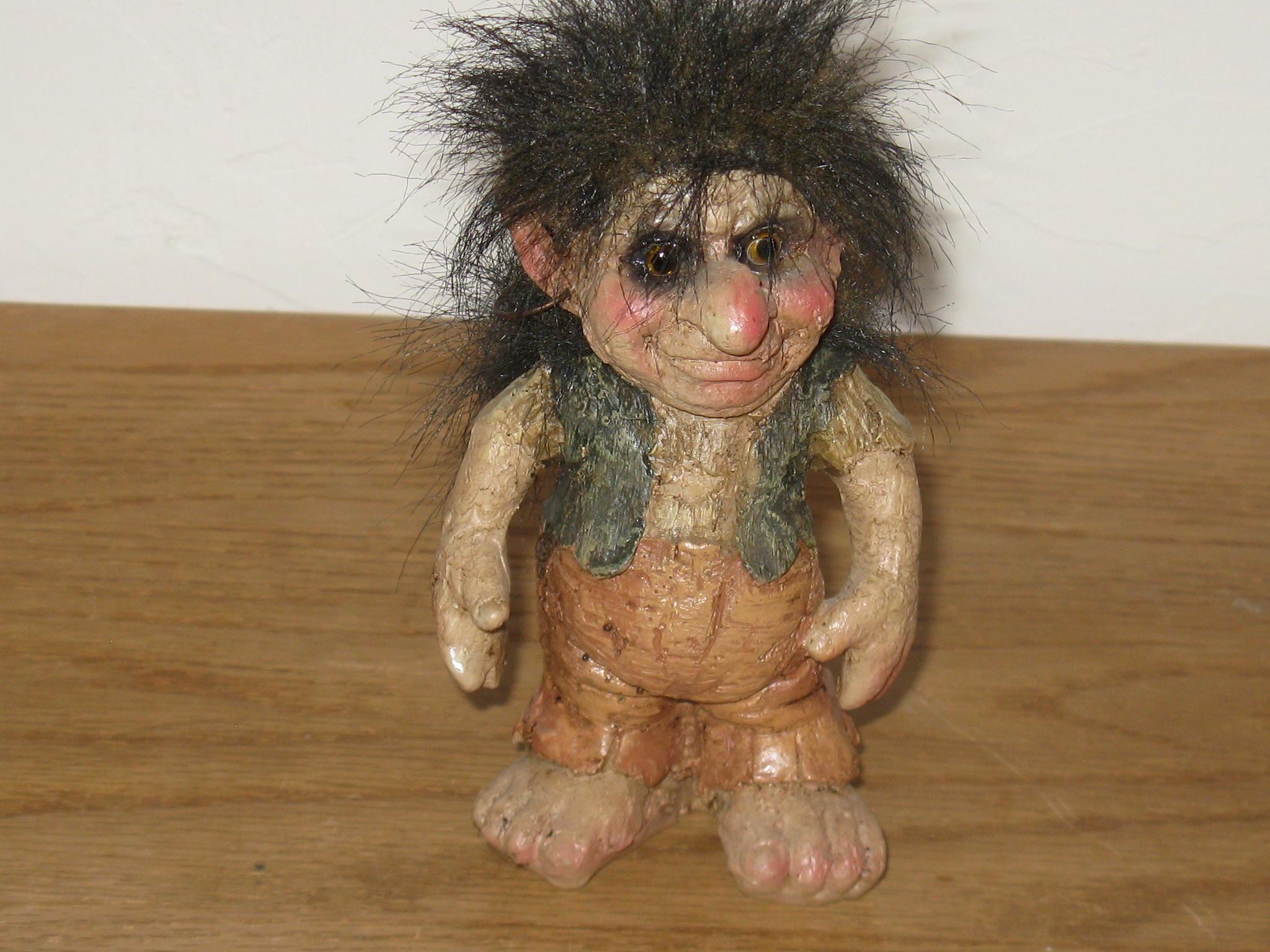 Vintage Original Troll de Norvège old woman 113 Handmade Nyform Made in