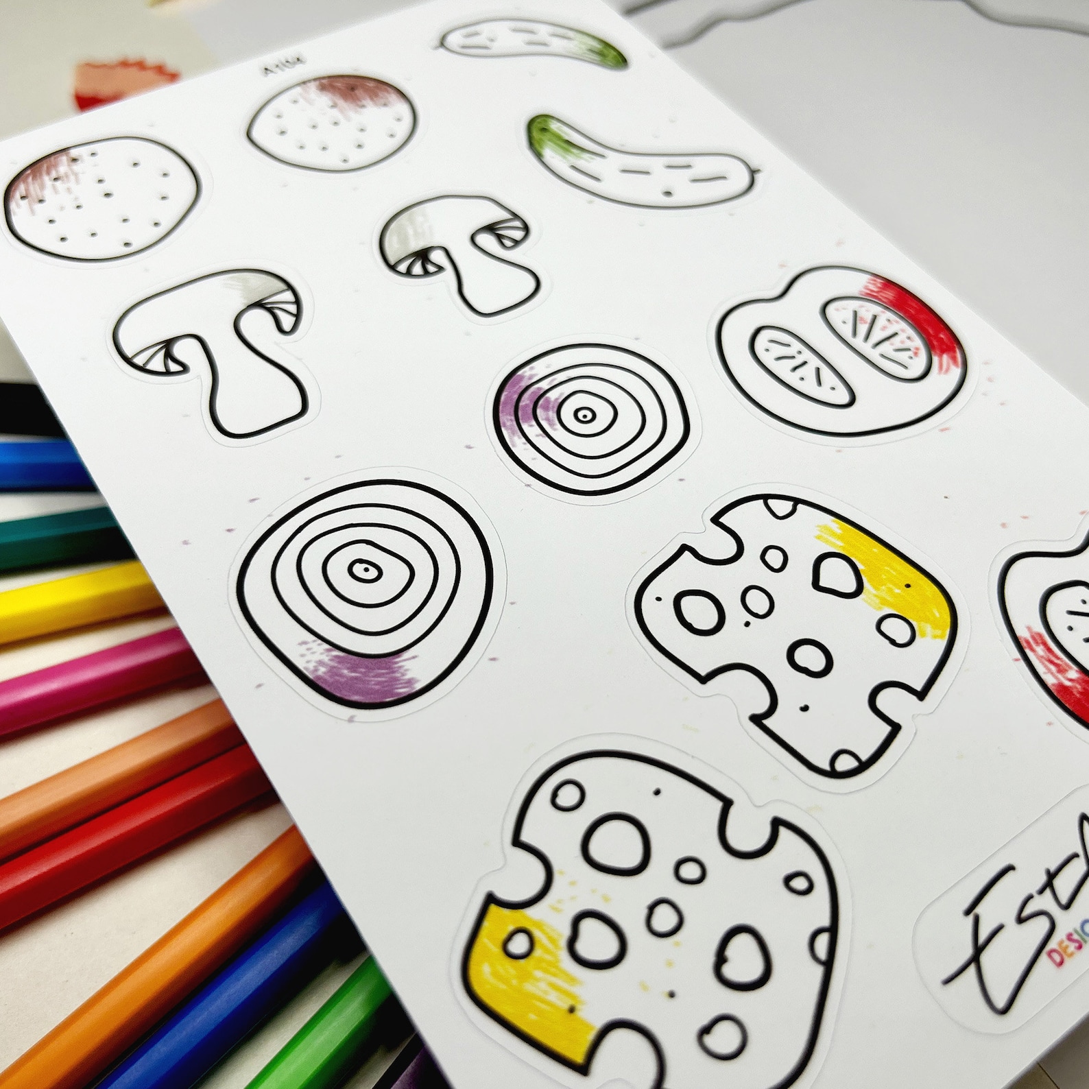 Coloring Sticker Sheet &amp; FREE Printable Coloring Page for Kids, Create ...