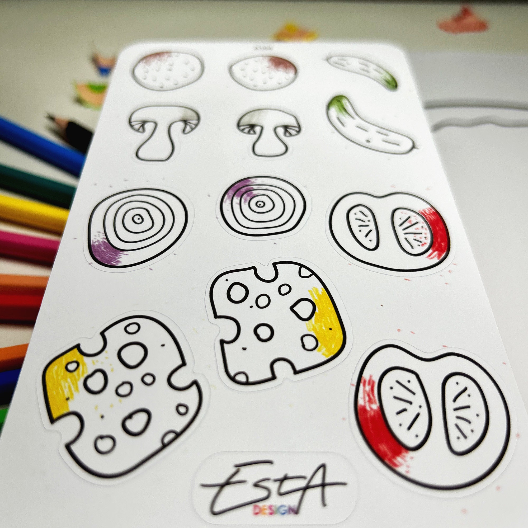 Coloring Sticker Sheet &amp; FREE Printable Coloring Page for Kids, Create ...