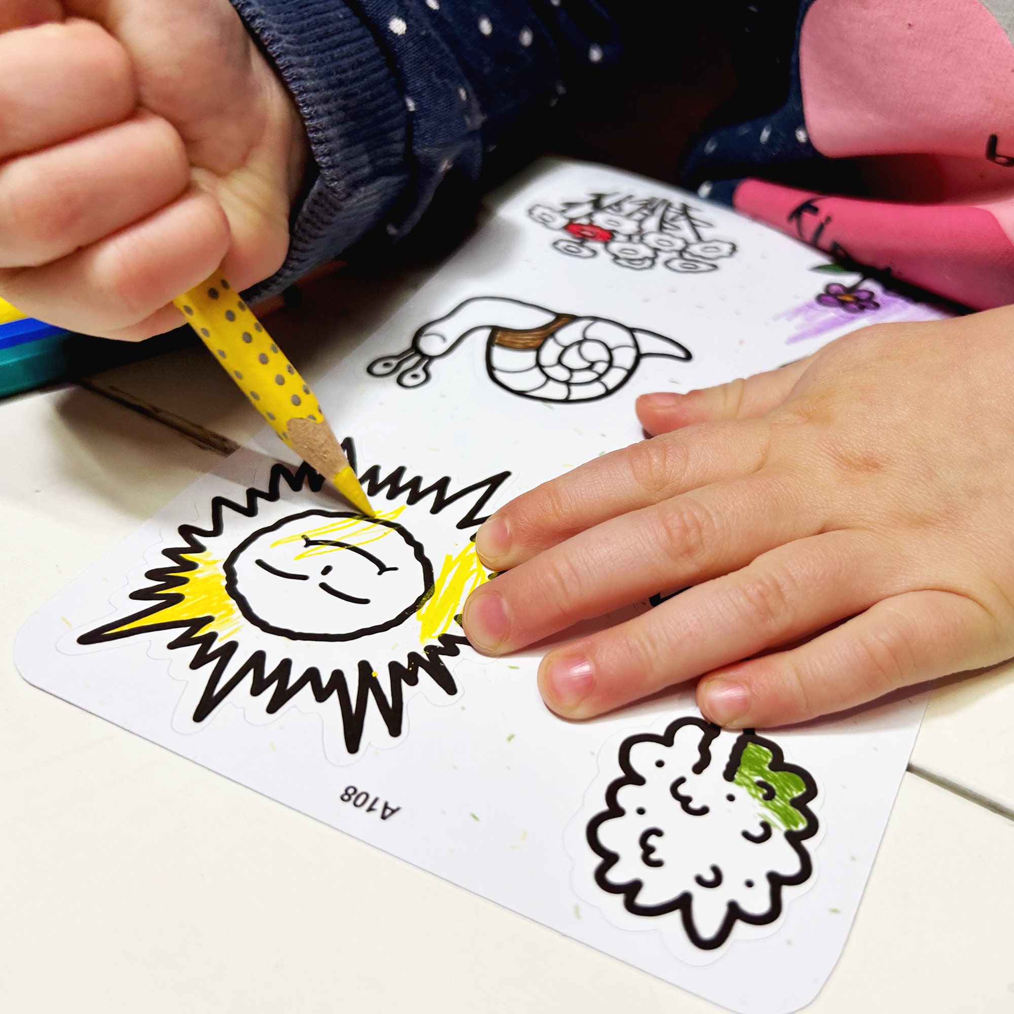 Sticker Effect Colouring Coloring Sticker Sheet & Printable Coloring Page Set for Kids, Nature ...