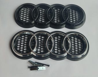 Stemma/emblema anteriore nero (V2) per griglia a nido d'ape Audi RS-look