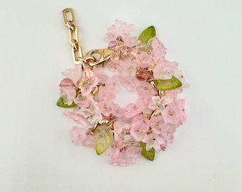 Bohemian Floral Bracelet: Czech Glass, 18K Gold Plated